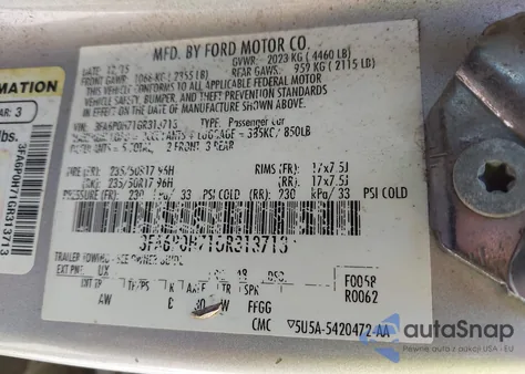 2016 Ford Fusion Se from USA, damaged, VIN 3FA6P0H71GR313713